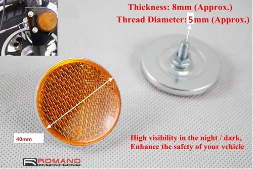 Pair 40mm round amber - pair,
