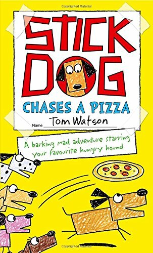 Stick dog chases pizza - dog, a
