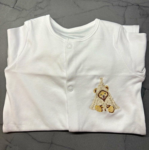 Embroidered bear canopy baby