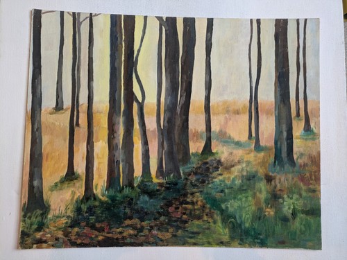 Forest trees still life oil - forest, of