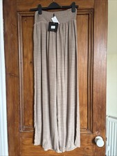 Ladies Beige Wide Leg