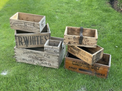 Vintage named wooden storage - vintage,