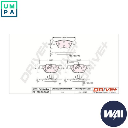Brake pad set disc - pad,