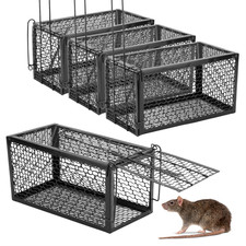PACK OF 4 KCT HUMANE RAT TRAP REUSABLE METAL VERMIN NO KILL CATCHER RODENT MICE