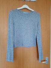 Zara Grey Long Sleeve Mid Crop