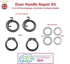 Door Handle Repair Kit 2 1/4 Turns Springs Circlips Nylon Washers Replacement