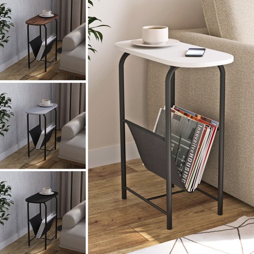 Slim oval side end table - oval,
