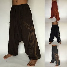 Unisex Boho Festival Hippy Hippie Yoga Baggy Harem Pants Trousers Drop crotch