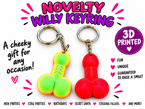 Funny willy keyring printed - keyring, 3d