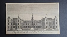 Antique 1776 print - Hatfield House - Seat of Earl of Salisbury - Hertfordshire
