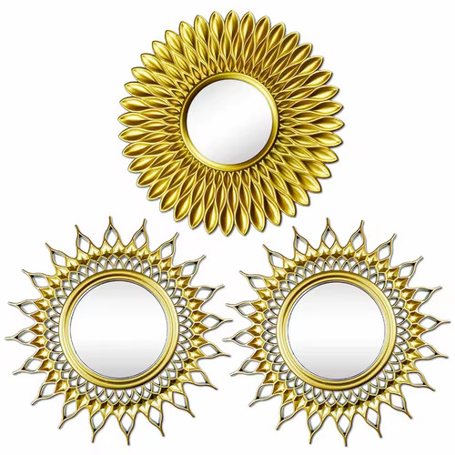 Triple sun mirror - triple, round