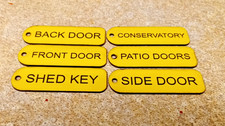3x Keyring Fob Tags Door Shed