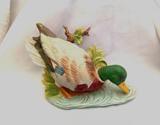 Mallard Duck Figurine Drinking