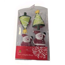 Napkin Rings Ceramic Christmas