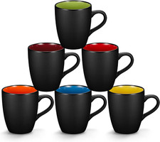 6 Pack Porcelain Coffee Mugs