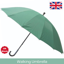 Green Walking Stick Umbrella Mens and Womens Strong UV Sun Protection Brolly