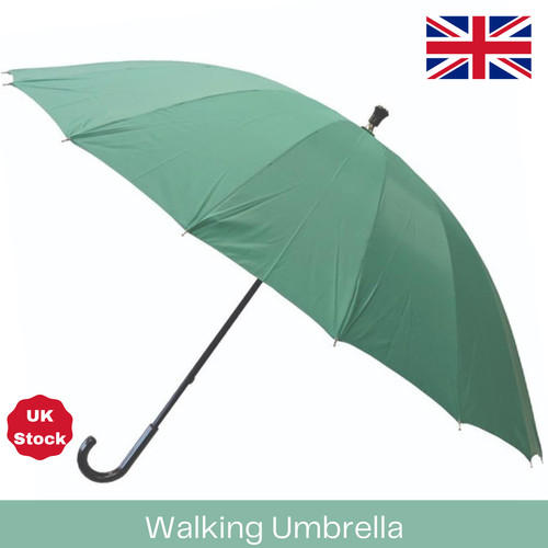 Green walking stick umbrella - walking,