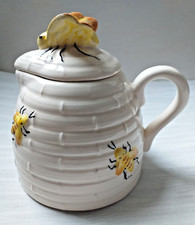 Bee Jug with Lid.Creamer,Milk,Honey,Syrup Pouring Pot.Neuwirth Pottery,Portugal