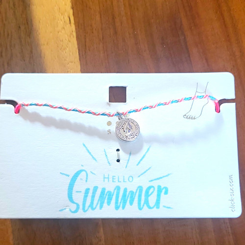 Pink blue cord - cord, dangle