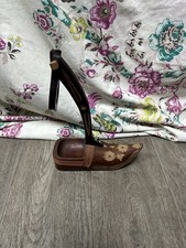 Vintage Dutch Clog Wine Bottle Holder Caddy Hand Carved Wooden Shoe