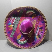 Sombrero Mariachi Hat "INDIO" Purple/Gold -Size standard  from Mexico