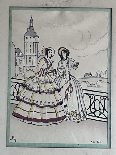 Rare framed 1833 antique - rare,