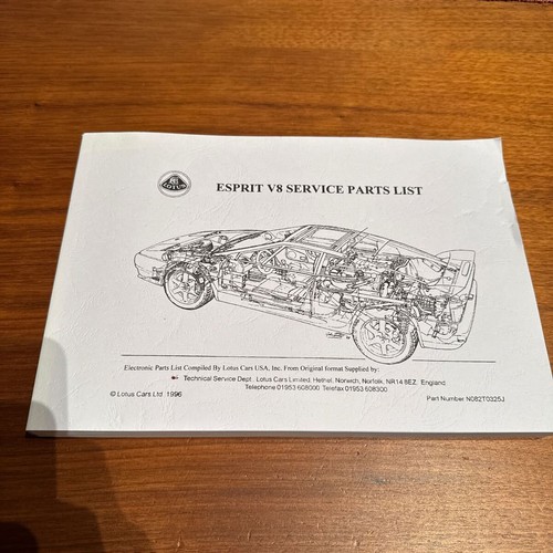 Lotus esprit service parts - v8,