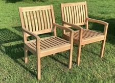 Pair Gloster teak garden patio
