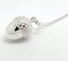 Acorn necklace pendant, solid
