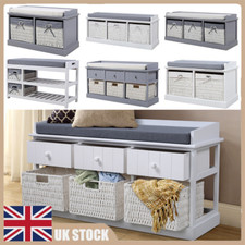 Shoe Rack Bench Seat Wicker