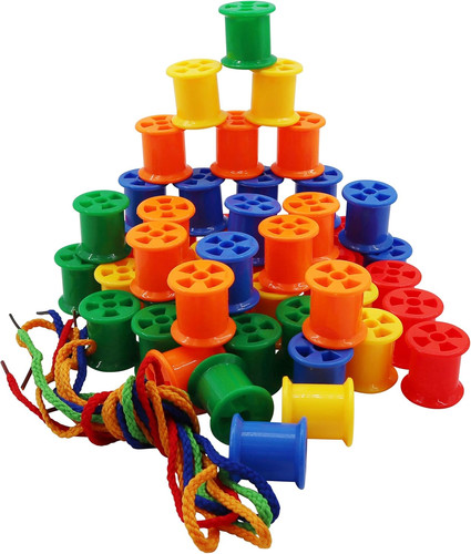 Colourful plastic cotton - colourful, reels
