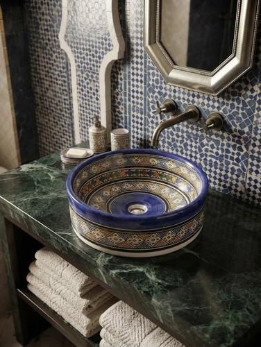 Moroccan ceramic vessel - vessel, sink
