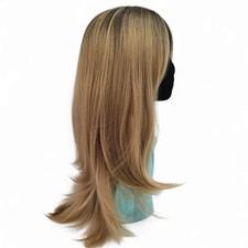 Long Natural Wave Layered Wig with Bangs – Heat Resistant Synthetic, Cosplay