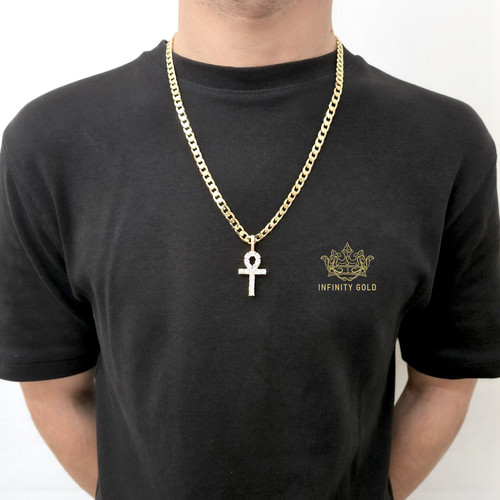 Mens 9ct gold ankh cross - gold, xp