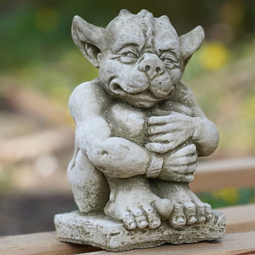 Watchful gargoyle stone statue - watchful,