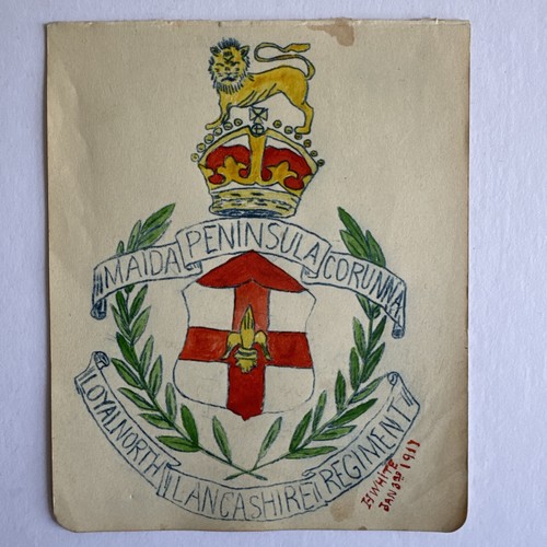 Antique drawing crest ww1 - crest,