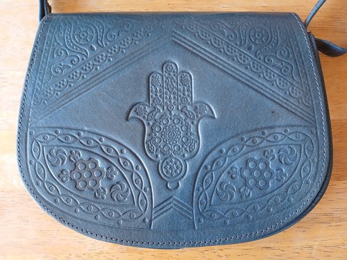 Dark blue leather tunisian - dark,