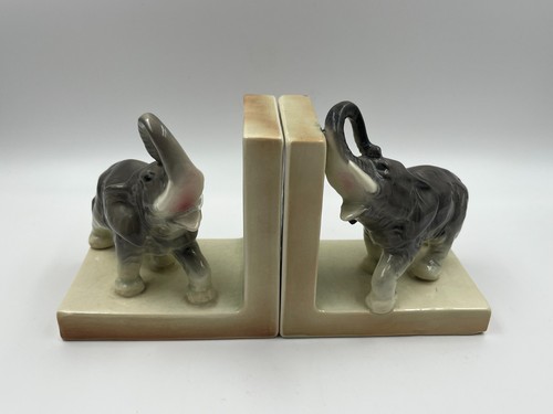 Mid century elephant - elephant, bookends
