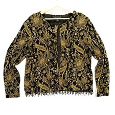 Brown Metallic Fringe Cardigan