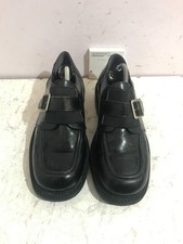 DOCKERS leather size 9/ 43 mens black formal buckle shoes - pd