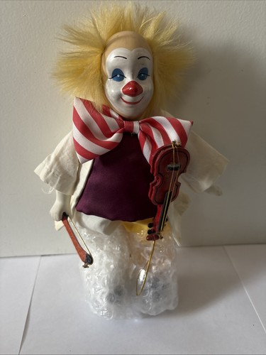 Vintage porcelain clown doll - vintage,