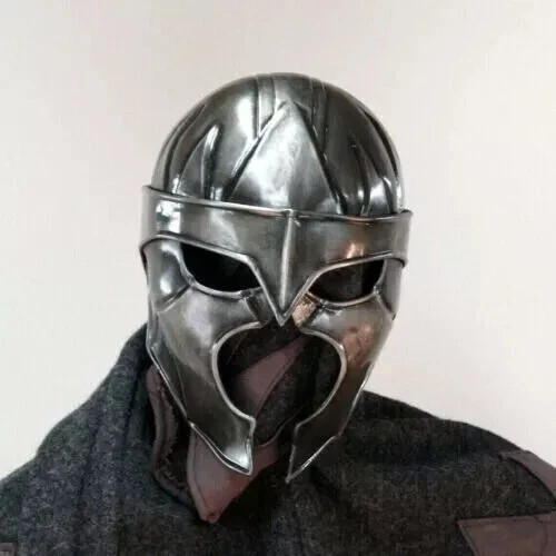 Medieval steel knight helmet - steel,