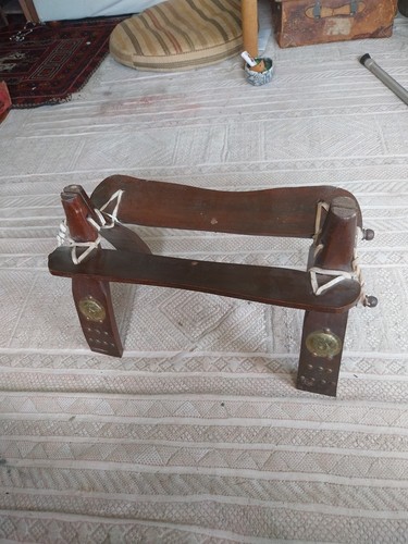 Vintage wooden camel saddle - camel,