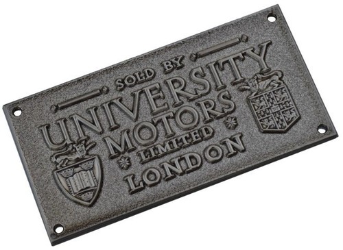 University motors plaque - university,
