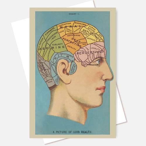 Phrenology head brain chart - head,