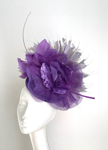 Purple plum silk velvet flower - purple,