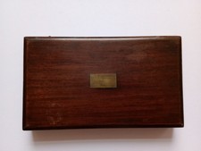 Antique Artists Studio Wooden Storage Box Velvet Lined GC 