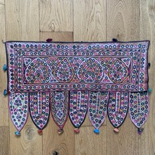 Indian Hanging Mirror Vintage Bunting Flag Pendant Doorway Embroidered Handmade