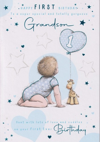 Grandson 1st first birthday - grandson,