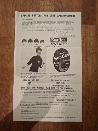 Original beatles fan - club, 1963